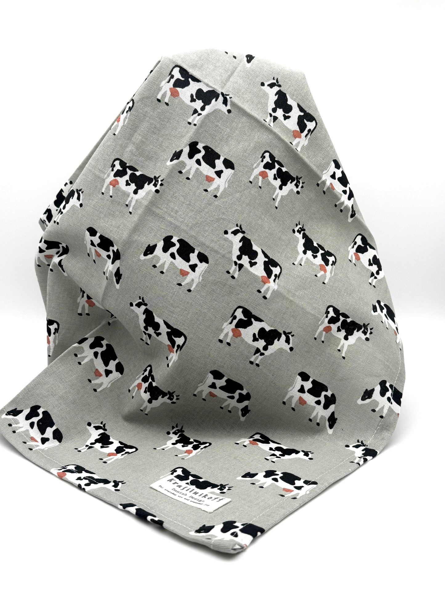 Geschirrhandtuch "Kuh" grau