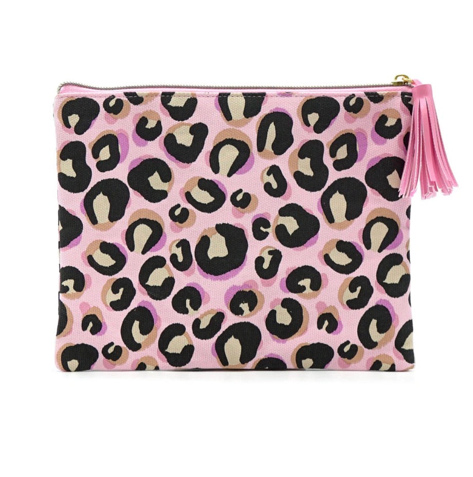 Kosmetiktasche "Leo-Print" rosa